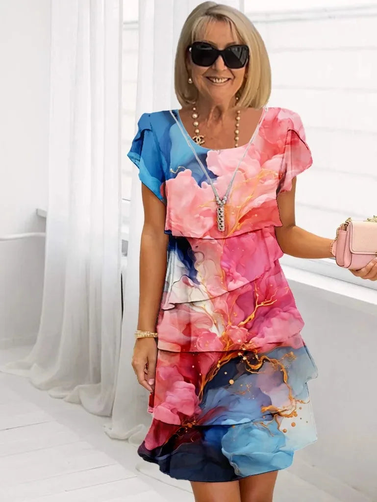 Caroline | Elegancka Sukienka z Falbanami