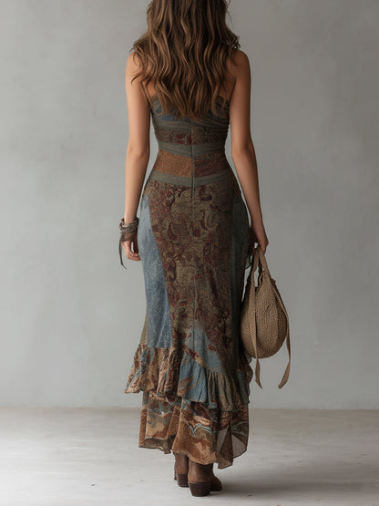 Truus | Sukienka maxi w kwiaty w stylu vintage