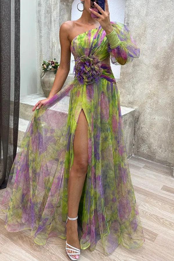 Grace | Letnia plisowana sukienka maxi w kwiaty