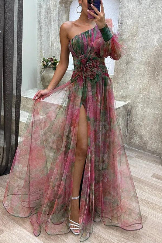 Grace | Letnia plisowana sukienka maxi w kwiaty