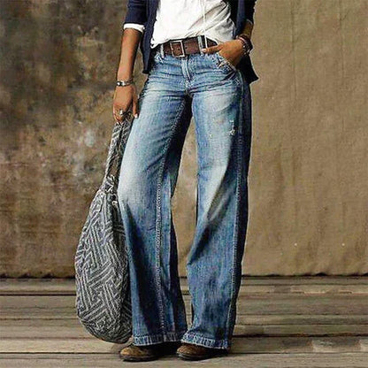 Lina - Szerokie jeansy w stylu retro