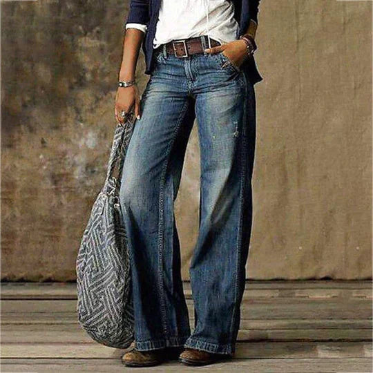 Lina - Szerokie jeansy w stylu retro