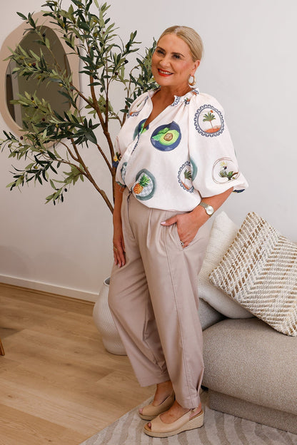 Joy | Eleganckie zwiewne spodnie z kantem