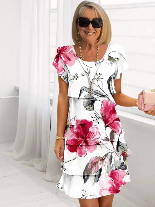 Cynthia | Elegancka Sukienka z Falbanami
