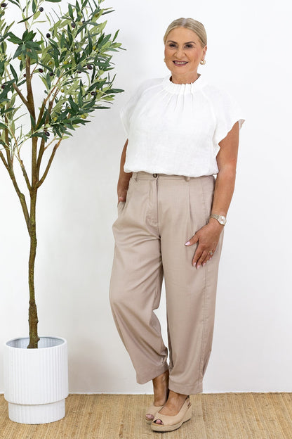 Joy | Eleganckie zwiewne spodnie z kantem