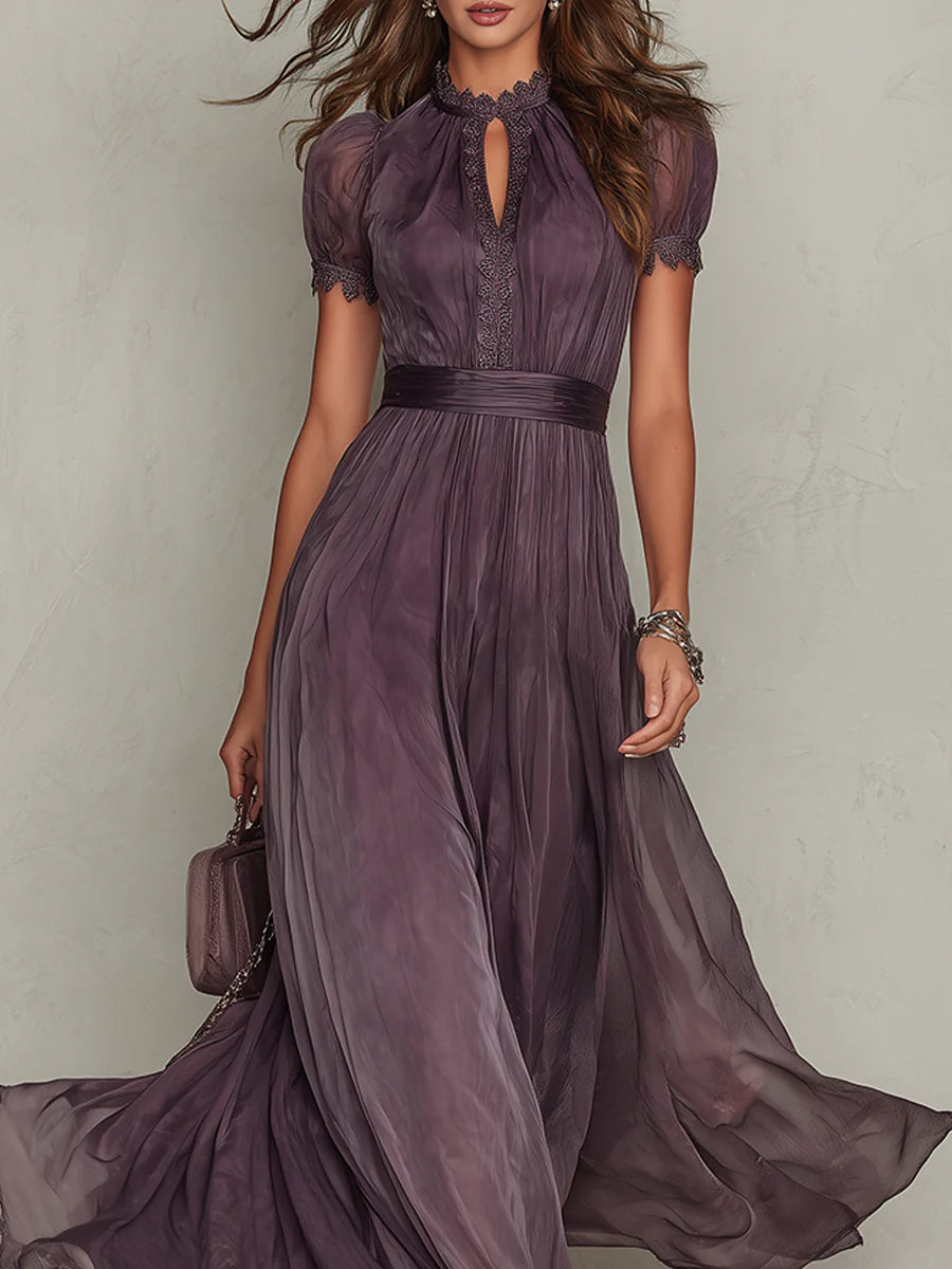 Ashley | Elegancka szyfonowa sukienka maxi w stylu vintage
