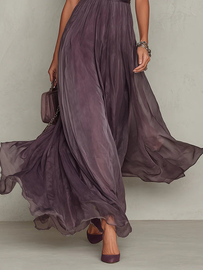 Ashley | Elegancka szyfonowa sukienka maxi w stylu vintage