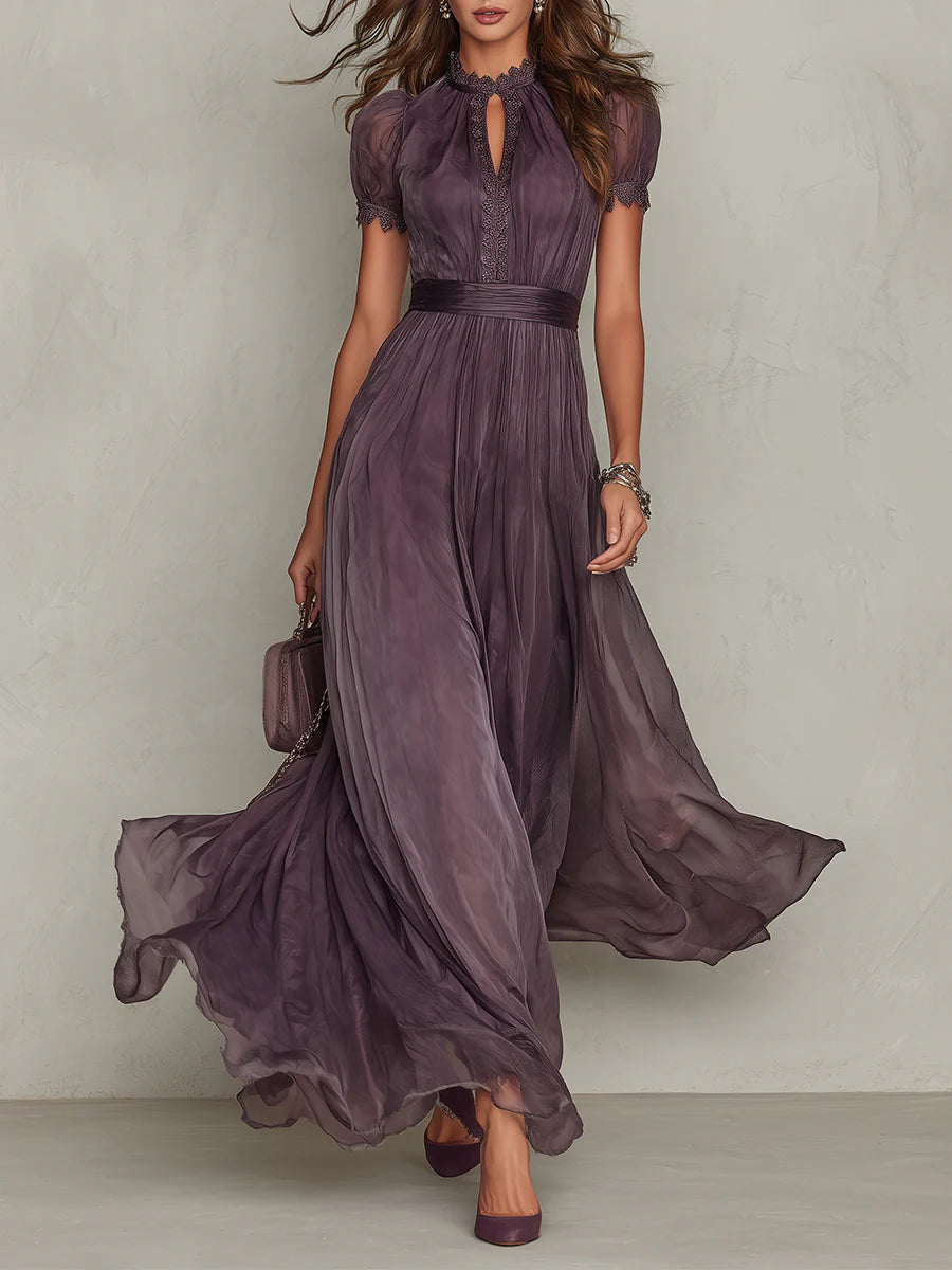 Ashley | Elegancka szyfonowa sukienka maxi w stylu vintage