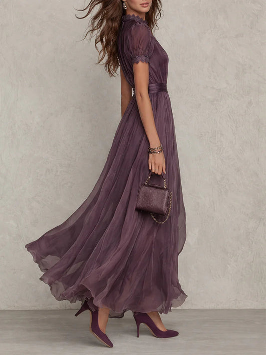 Ashley | Elegancka szyfonowa sukienka maxi w stylu vintage